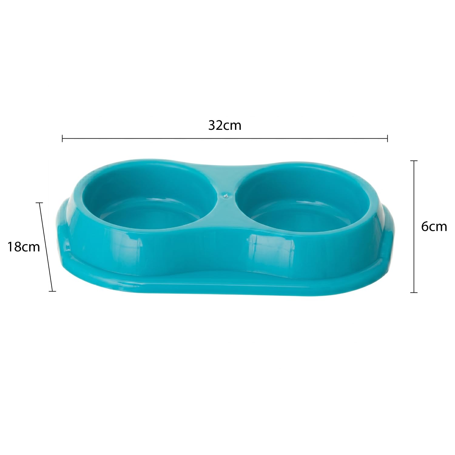 Whitefurze Medium Double Plastic Pet Bowl - Dishwasher Safe | Assorted Colors | 32 cm 2
