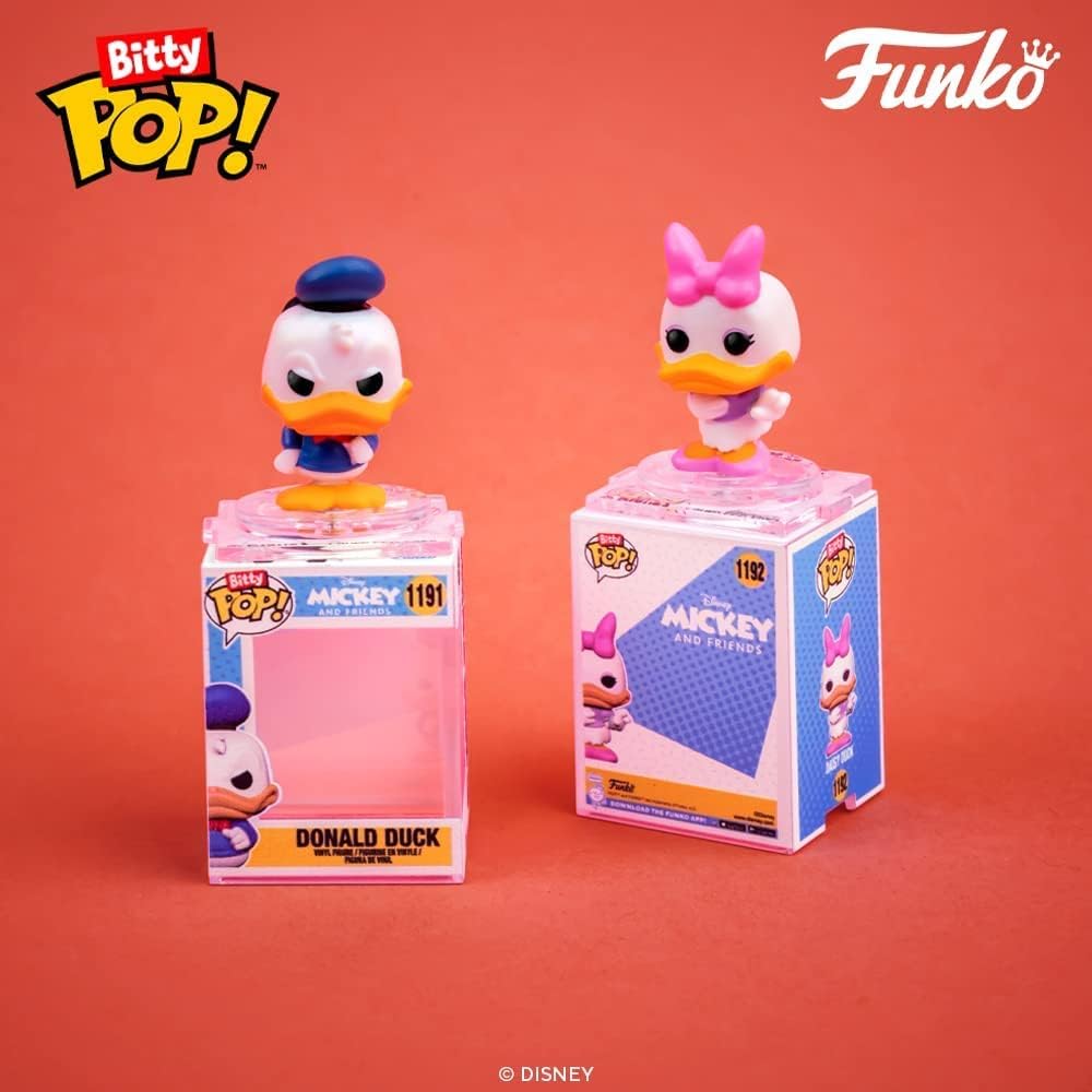 Funko Bitty POP! Disney - Mickey Mouse, Minnie Mouse (Pink Dress), Pluto, and Mystery Figure 4-Pack Vinyl Figures