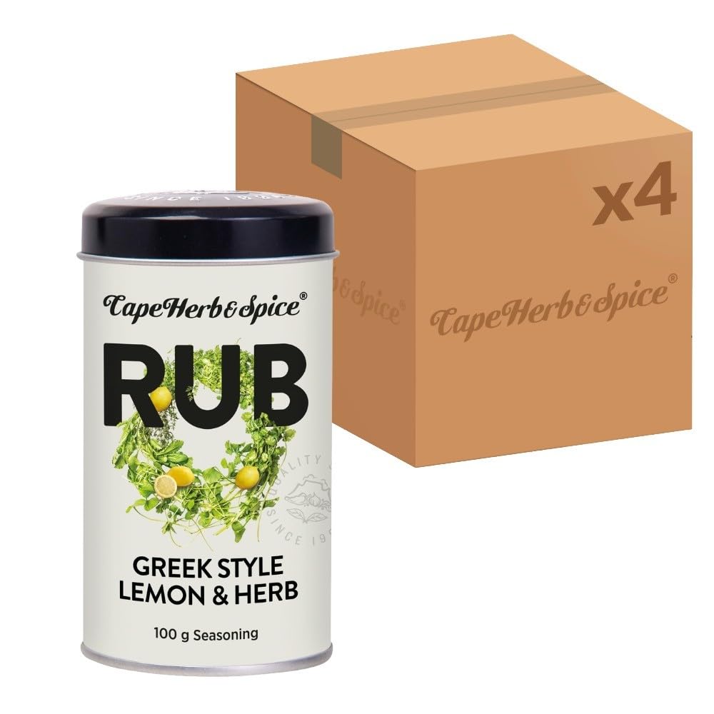 Cape Herb & Spice Greek Style Lemon & Herb Rub - 4 Pack of 100g | Vegan Friendly