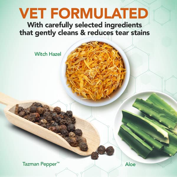 Vet's Best Natural Eye Cleansing Wipes for Dogs - 100 Disposable Wipes for Tear Stains