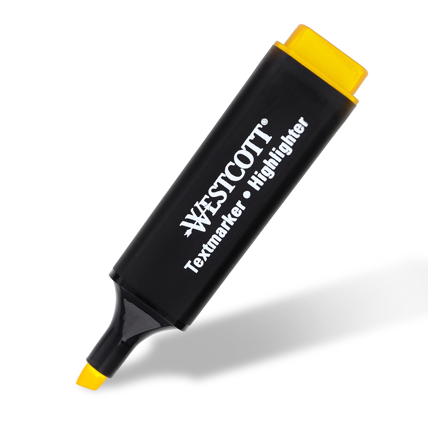 Westcott Highlighter Markers - 4 Pack (Green, Yellow, Orange, Pink) | 2-5mm Tip | Quick-Drying Ink