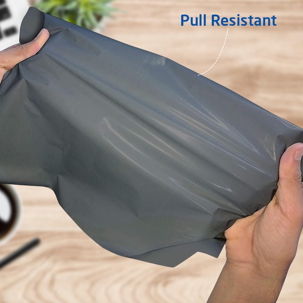 1ABOVE Grey Poly Postal Mailers - 50 Pack, 6x9 Inch, Water Resistant, Self Seal 4