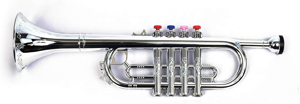Bontempi 32 4231 4-Note Silver Trumpet - Musical Toy for Kids 3+