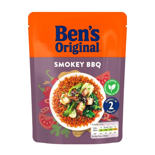 Ben's Original Smokey BBQ Microwave Rice, 6 x 220g Pouches