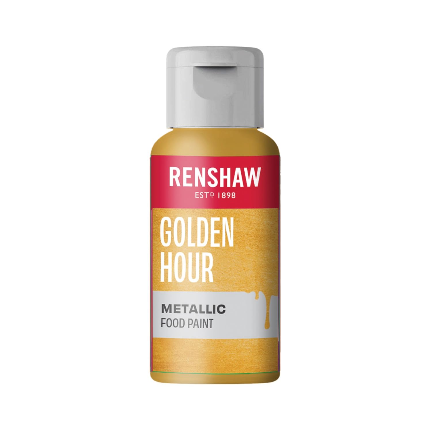 Renshaw Edible Metallic Food Paint - Golden Hour (Gold) | Ready-to-Use | 20g 1