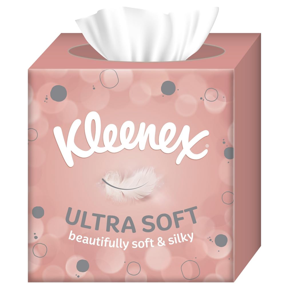 Kleenex Ultra Soft Facial Tissues - Single Cube Box | 48 Tissues | Unscented 3