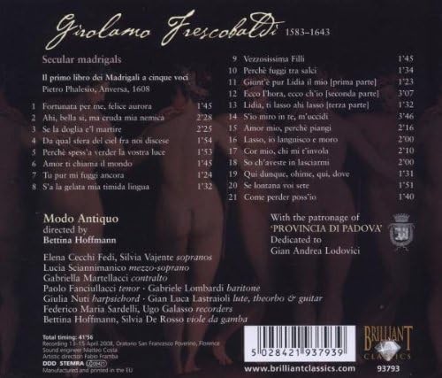 Modo Antiquo, Bettina Hoffmann - Frescobaldi: Complete Works Vol. 6 [Audio CD]