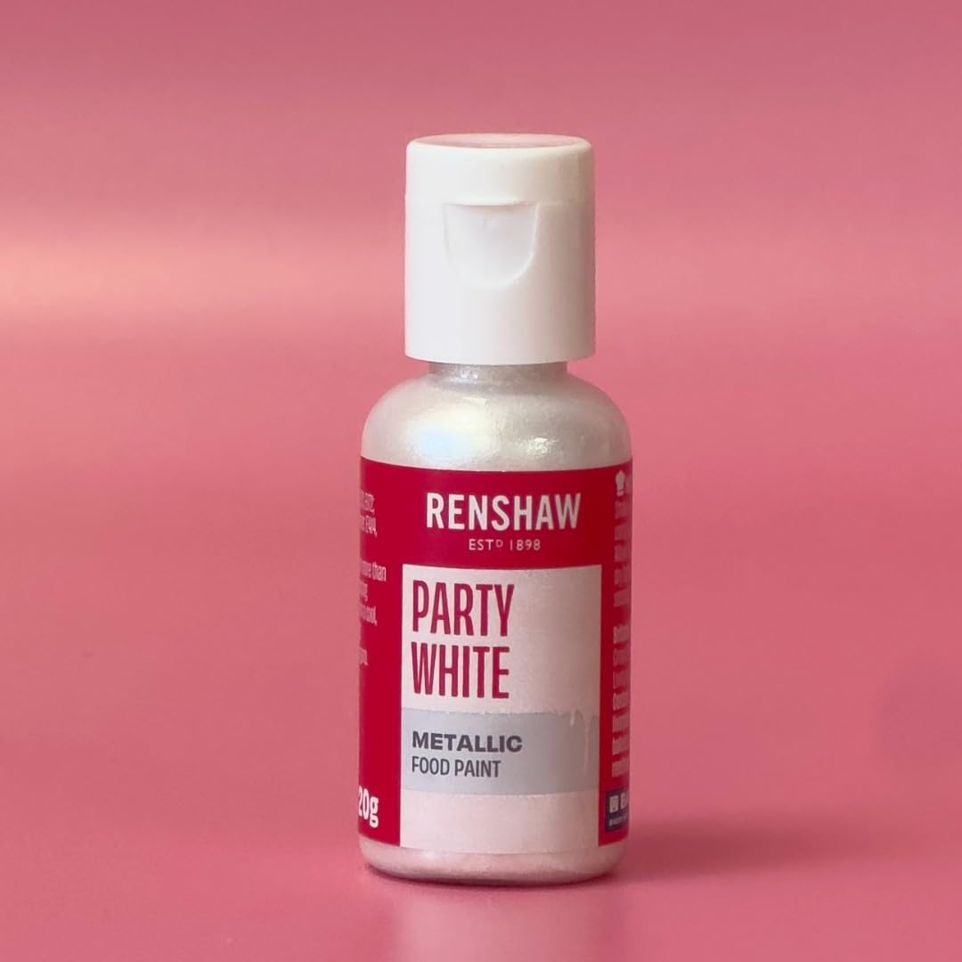 Renshaw Edible Metallic Food Paint, Party White, 20g 3