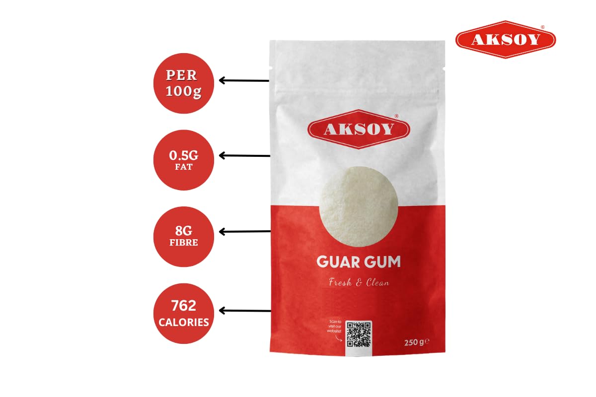 AKSOY Guar Gum Powder - Natural Thickener & Stabiliser | 250g Fine Powder 4