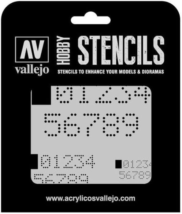 Vallejo Scale Model Stencils - Digital Numbers Stencil Set (VALST-SF004)