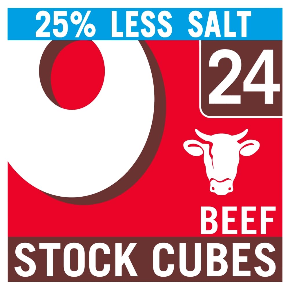 OXO Reduced Salt Beef Stock Cubes - 24 Pack | Big Flavour | 142g 1