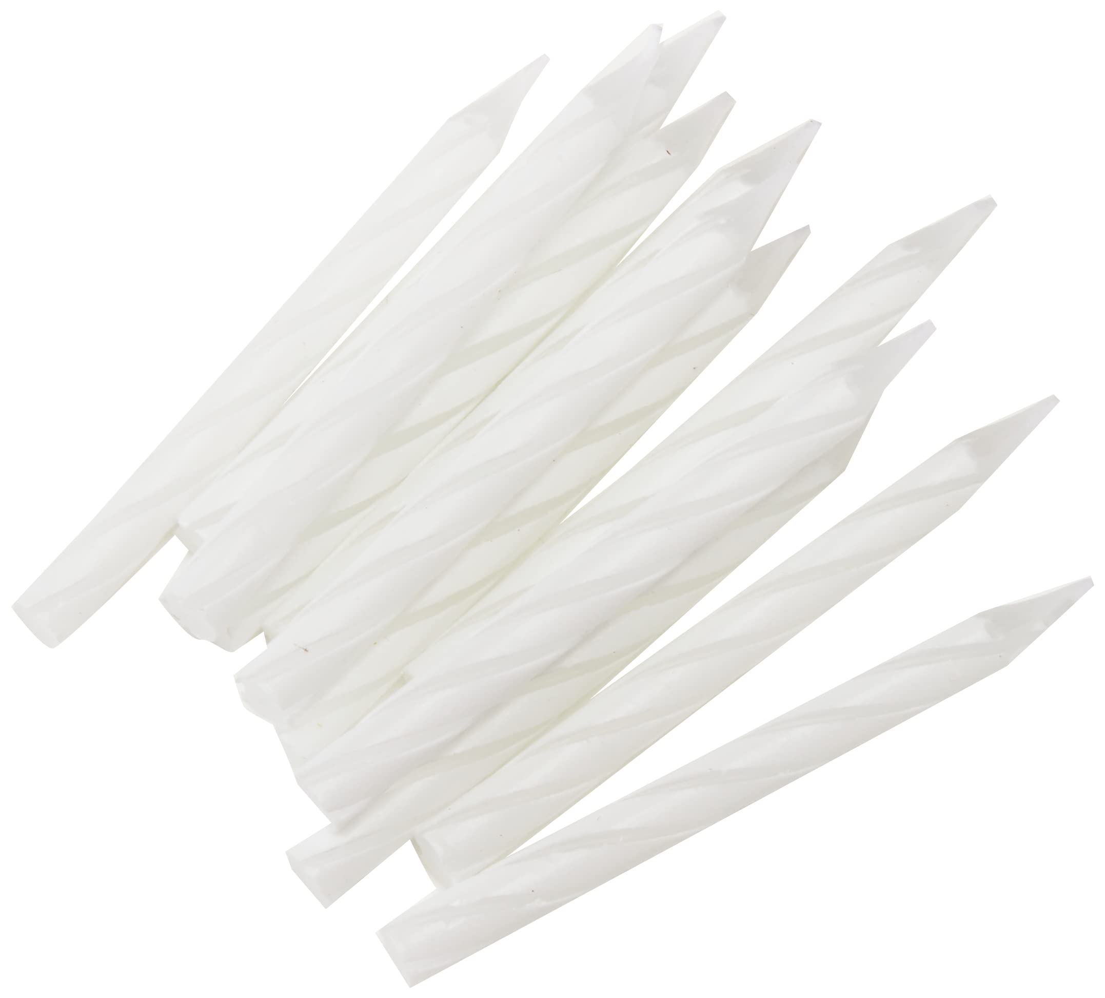 Unique Party Striped White Birthday Candles - Pack of 24 | 6cm Height | Wax 4