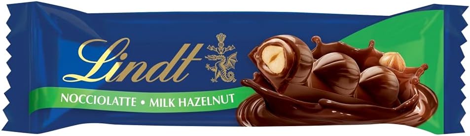 Lindt - Nocciolatte Milk Chocolate and Hazelnut Bars, 35g, Pack of 18