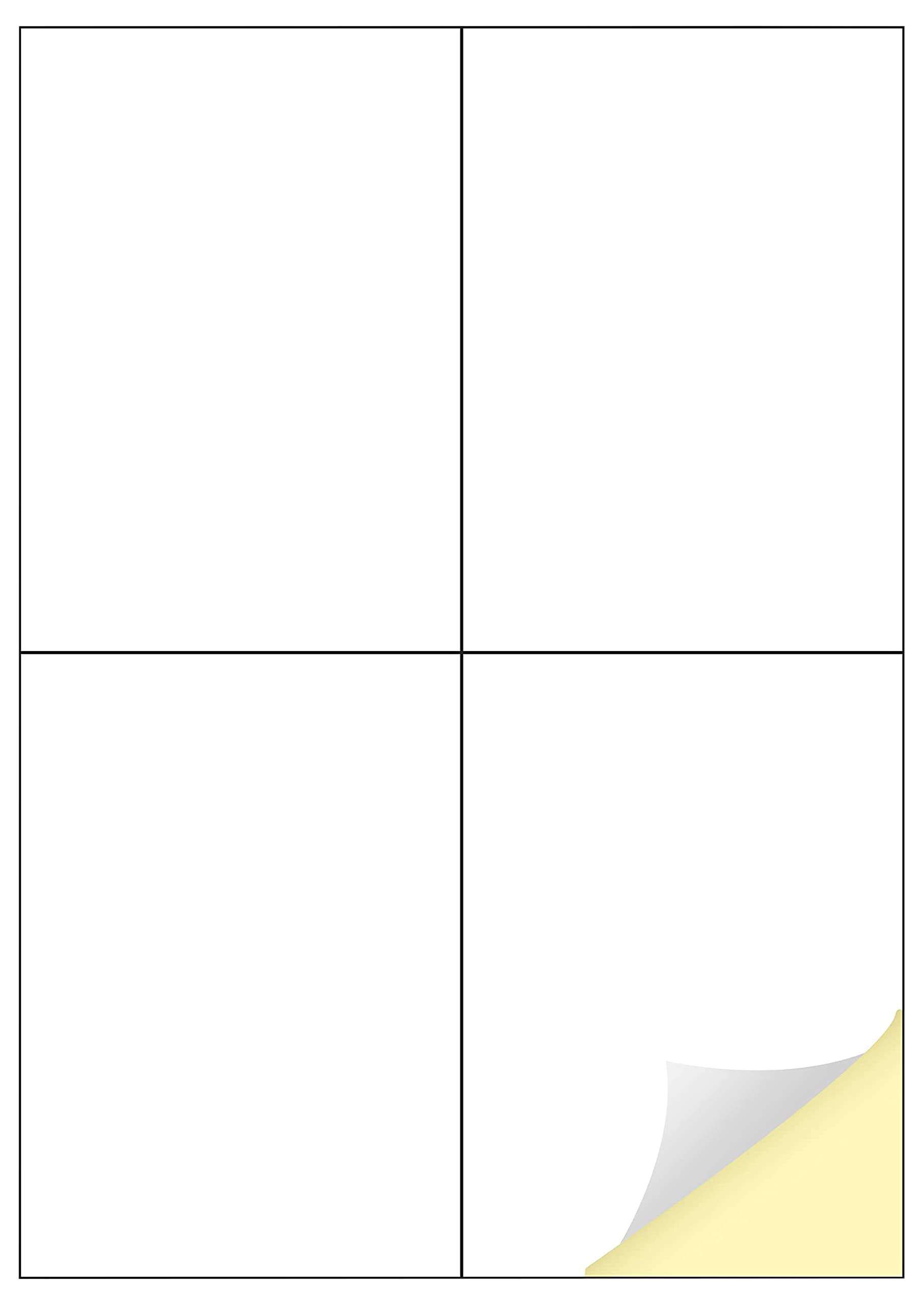 Creavvee Printable White Sticker Paper Labels - 4 Labels per Sheet | 105 x 148 mm | 100 Labels