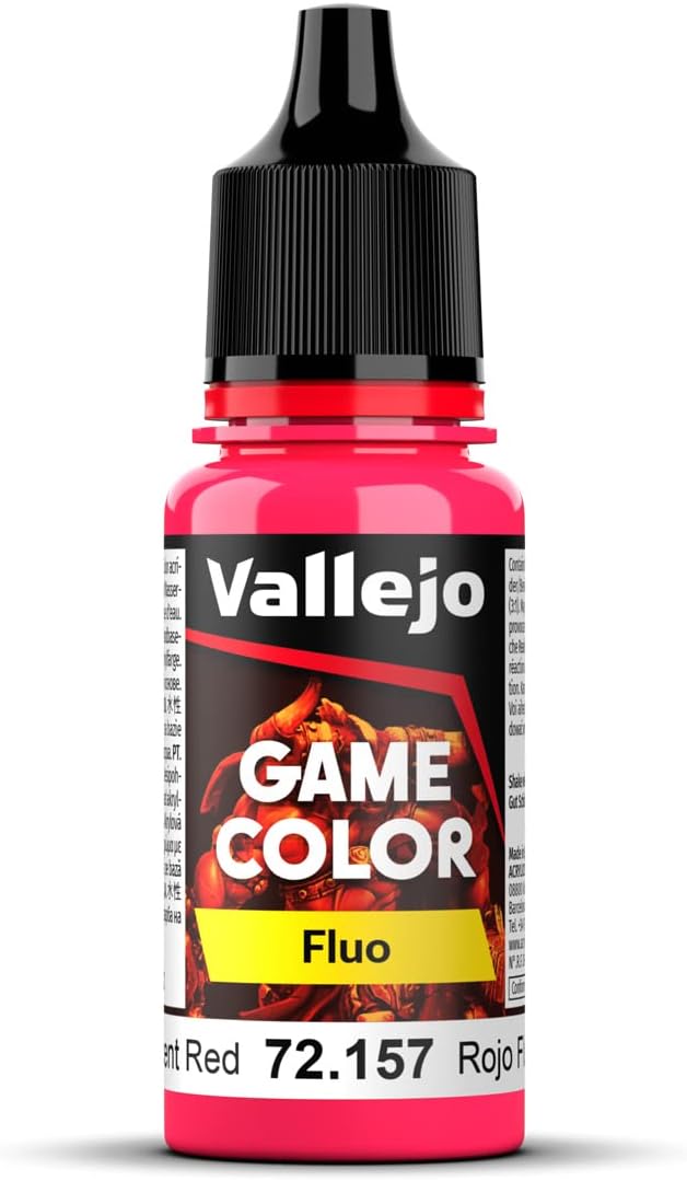 Vallejo Game Color Fluo Acrylic Paint - Fluorescent Red (29190)