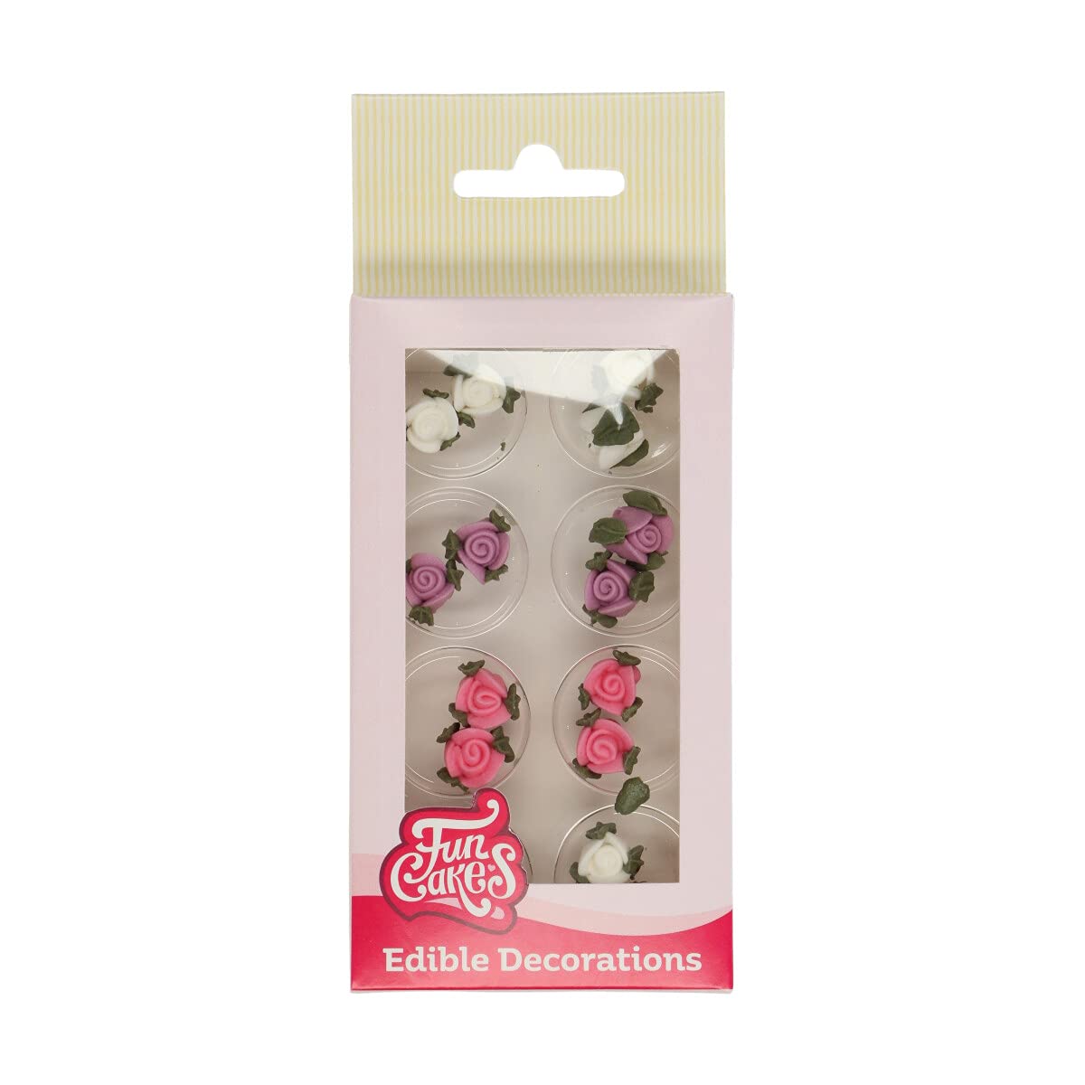 FunCakes - Sugar Decorations Roses with Leaves Ready to Use for Cake Decorating