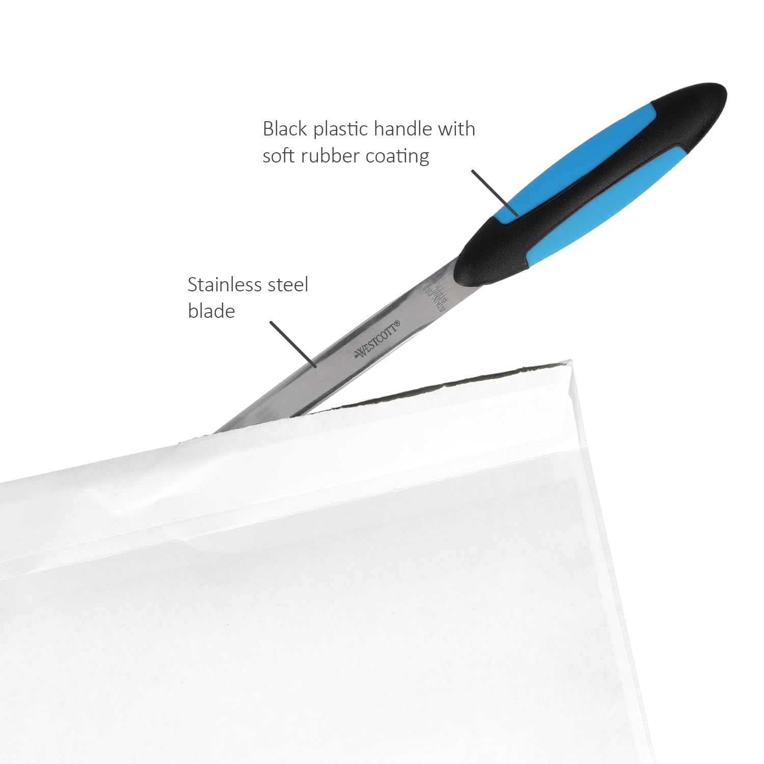 Westcott Letter Opener with Soft Grip Handle | Metal Blade | 28g