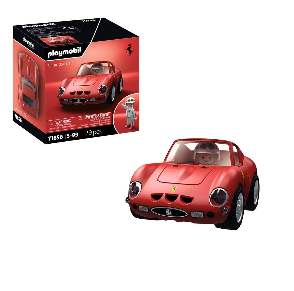 Playmobil Ferrari 250 GTO Model Car - Collectible Vehicle with Driver Figure for Kids & Adults 8