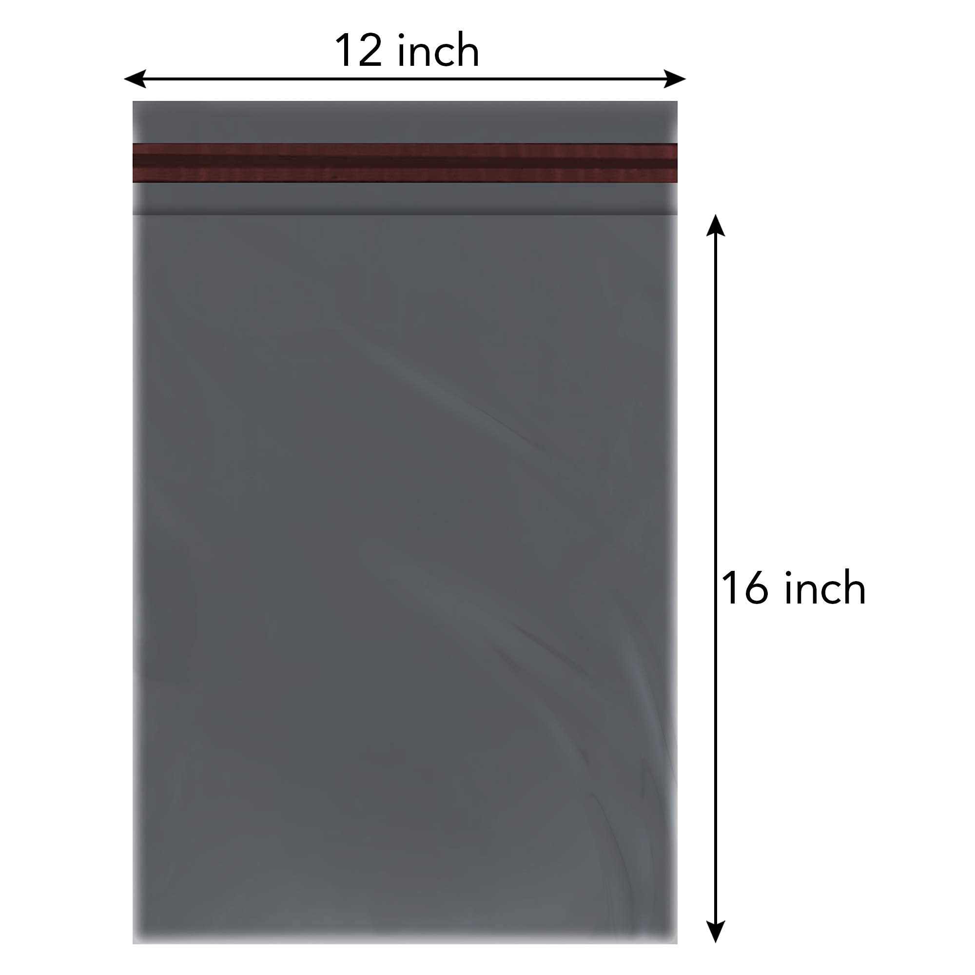 iSOUL Grey Plastic Mailing Bags - 12 x 16 Inch | 60 Micron Opaque | 100 Pack