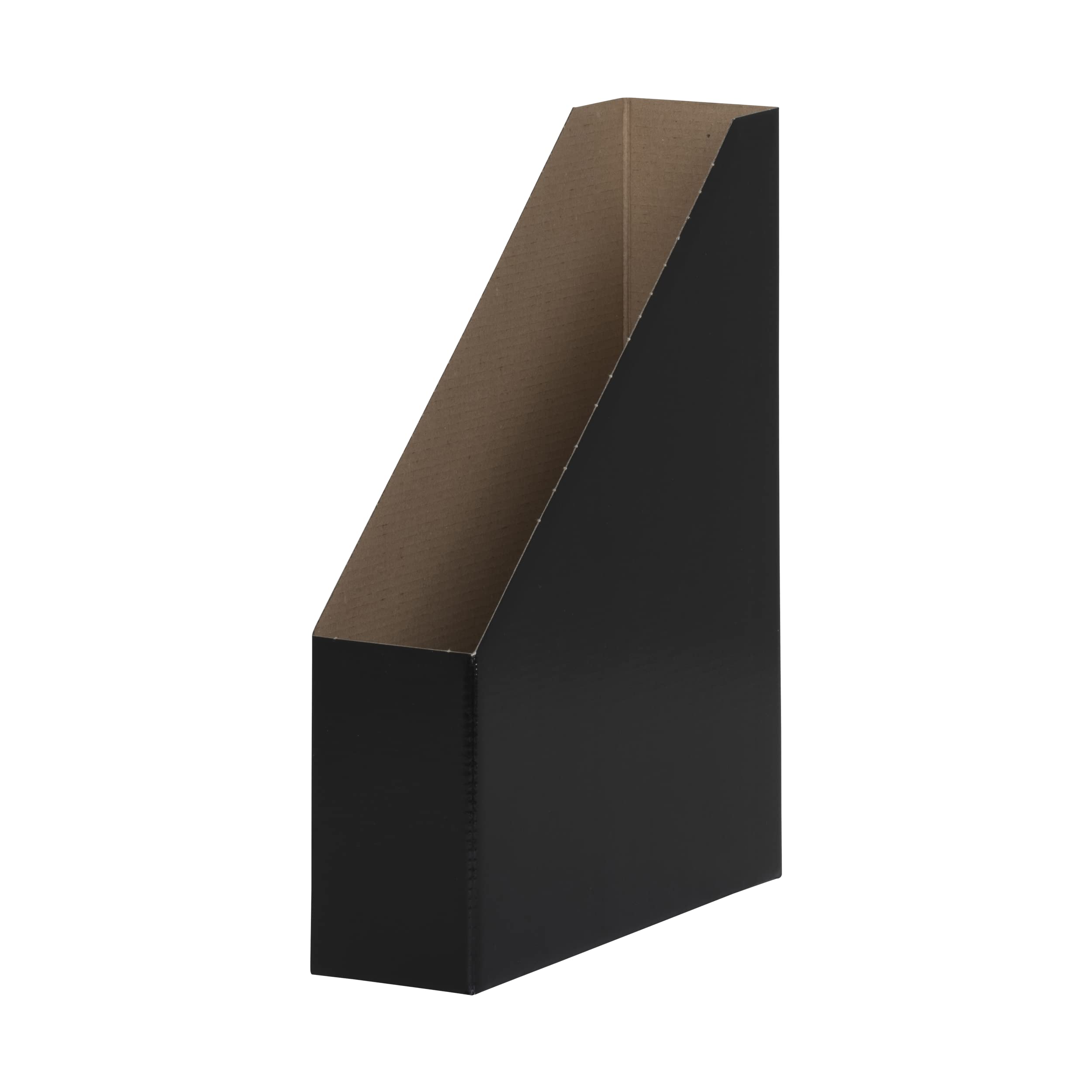 LANDRE Magazine File Set - Pack of 5 Lightweight Black Cardboard Organisers for A4 Documents 3