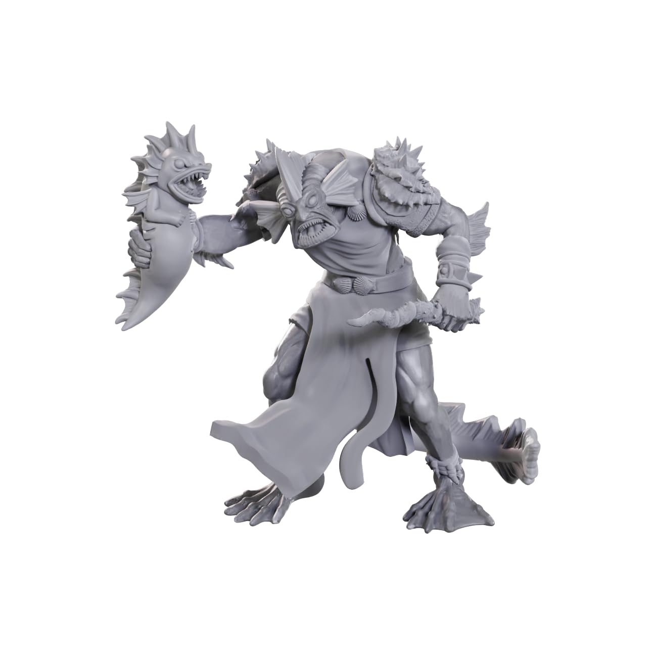 WizKids D&D Nolzur's Marvelous Miniatures - Sahuagin Priestess | Ready to Paint Plastic Miniature | Unisex Adult 1