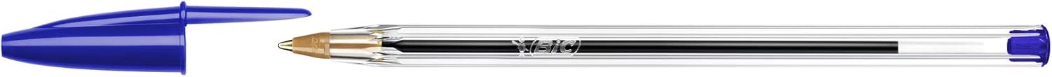 BIC Cristal Original Comfortable Ballpoint Pens - Value Pack of 100 - Blue Colour- Medium Point (1.0 mm) 8