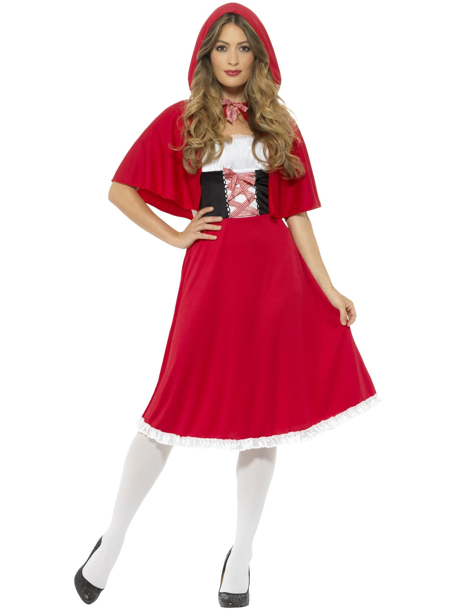 Smiffys Red Riding Hood Costume - Adult Fancy Dress with Long Dress & Cape 4