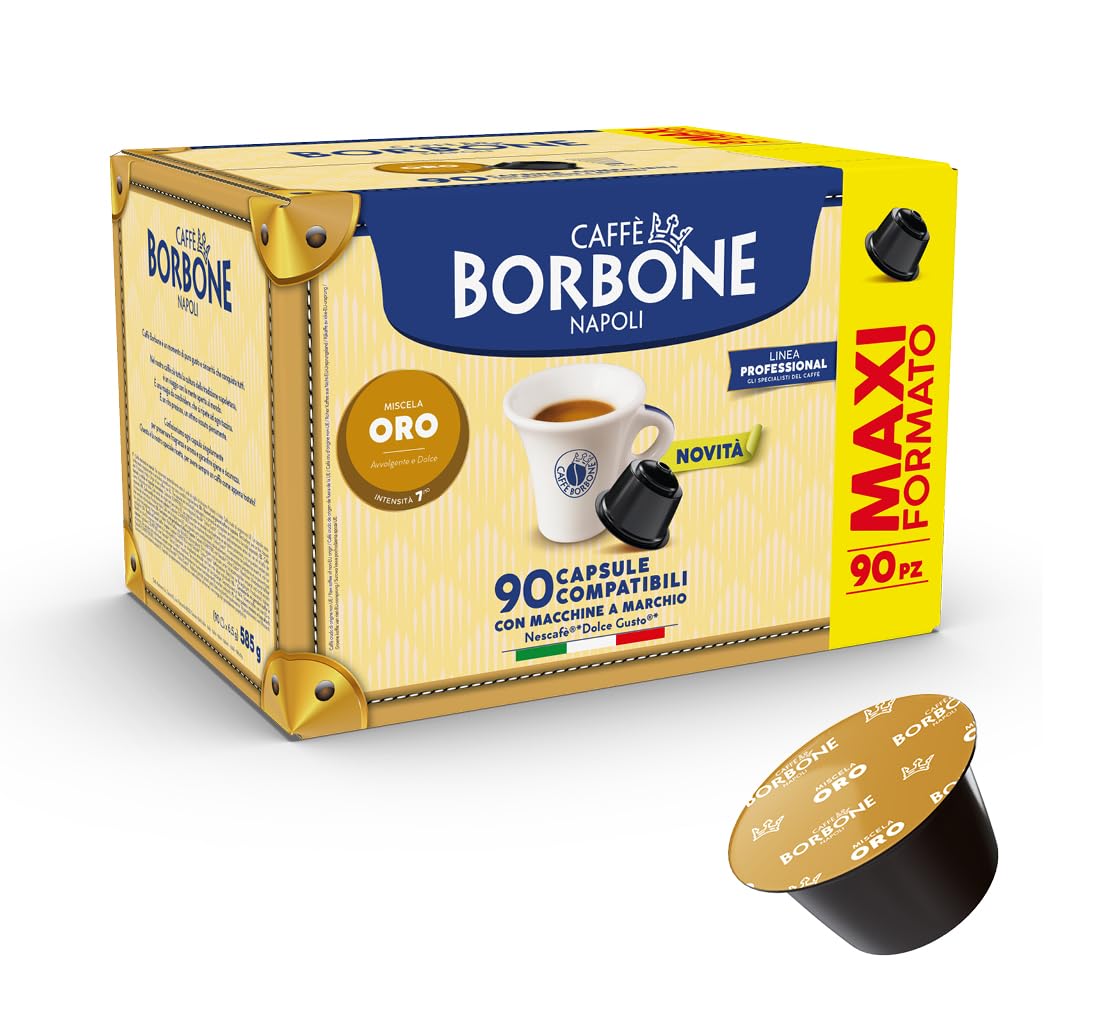 CAFFÈ BORBONE Gold Blend Coffee Capsules - 90 Count | Dolce Gusto Compatible | Intensity 7.5 1