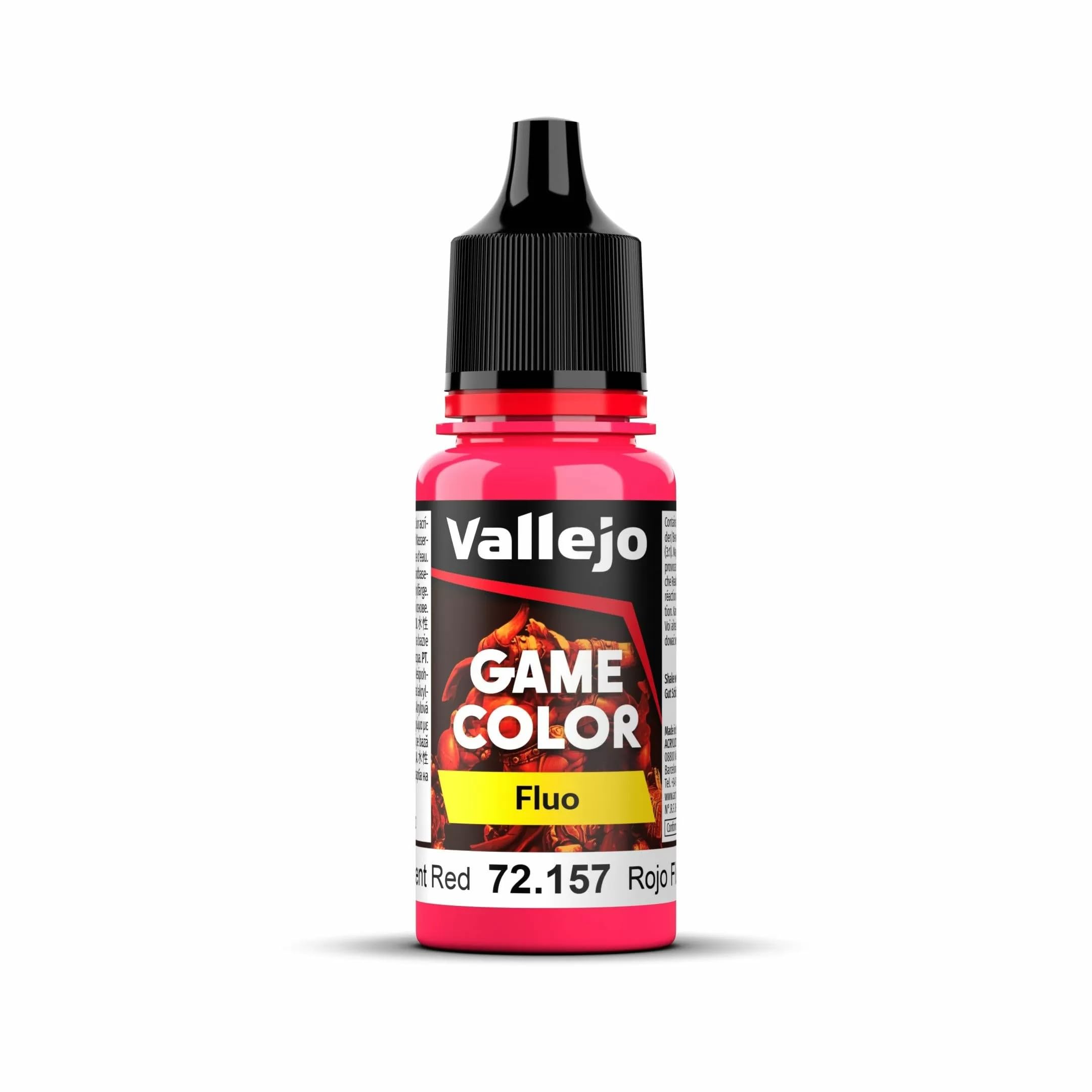 Vallejo Game Color Acrylic Paint - Fluorescent Red | 18ml Bottle | Non-Toxic