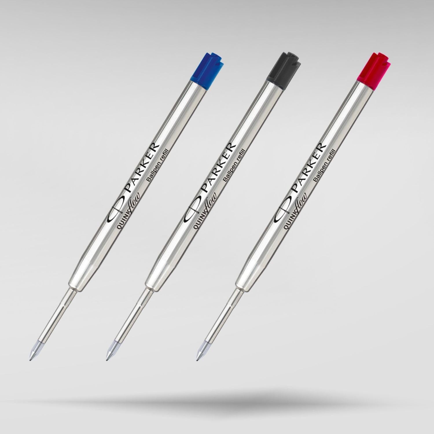 PARKER QUINKflow Ballpoint Pen Ink Refill, Medium Tip, Blue, 2 Pack 2
