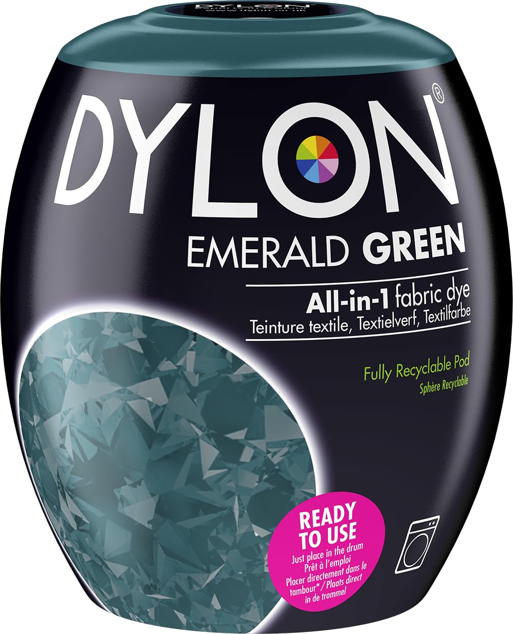Dylon Washing Machine Fabric Dye Pod - Emerald Green | 350g | Long-Lasting Intense Colour