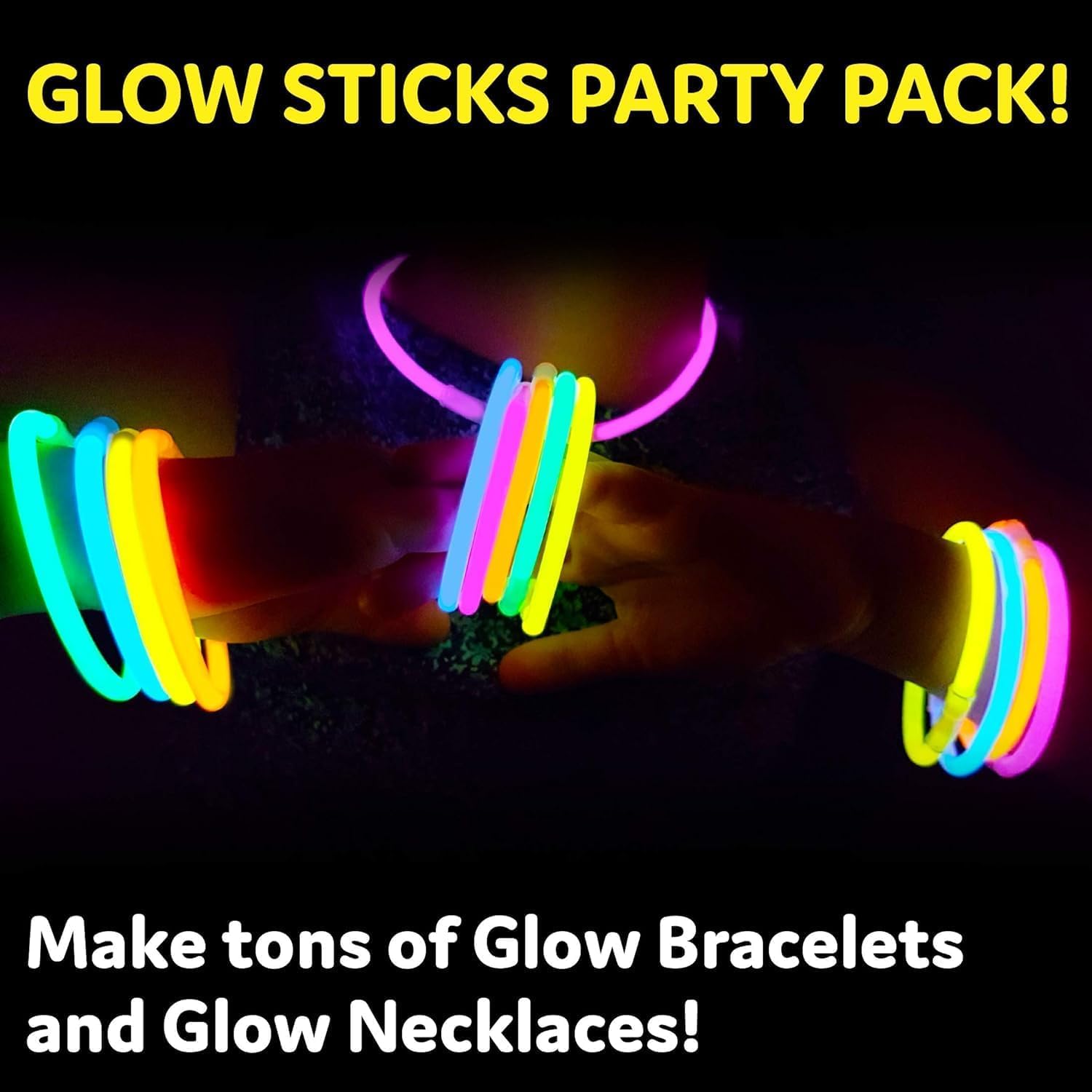 SHATCHI 200Pcs Glow Sticks - Neon Colours | Bracelets, Rings & Necklaces | Unisex Children 7
