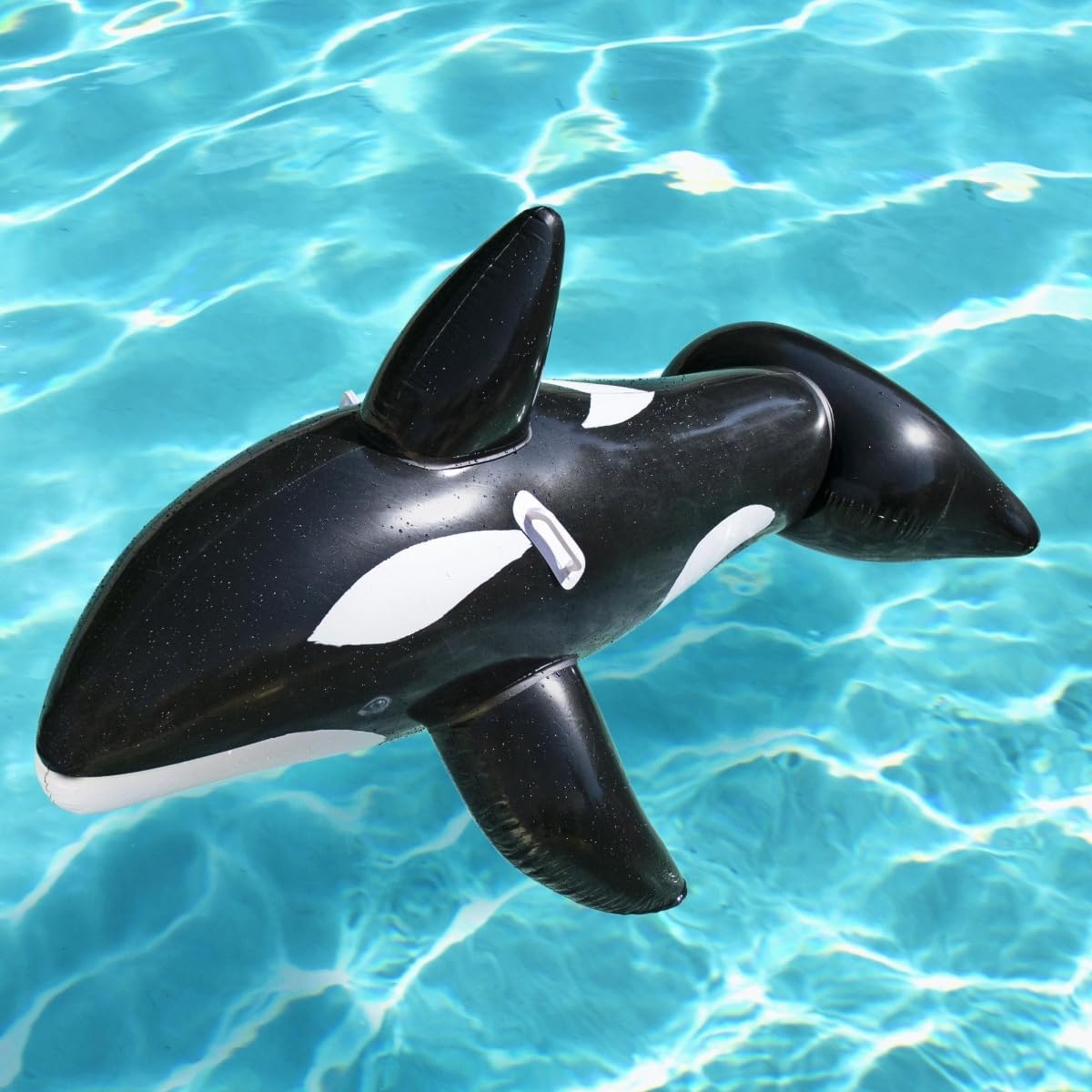 Bestway Jumbo Whale Inflatable Ride-On Pool Float for Kids Ages 3+ | 183cm Long | Heavy Duty Handles