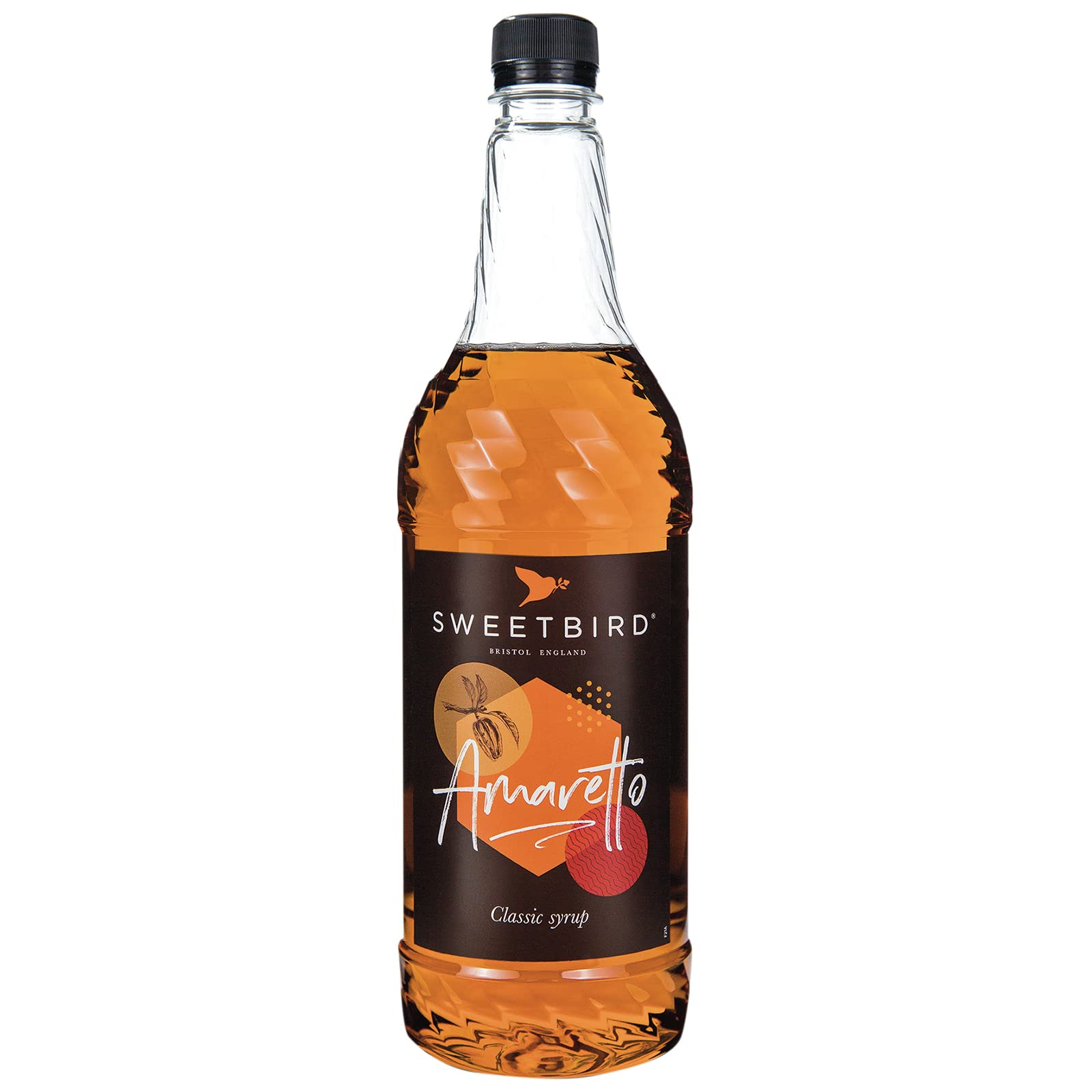 Sweetbird Amaretto Syrup - 1 Litre Bottle | Vegan Friendly | Natural Colours & Flavours