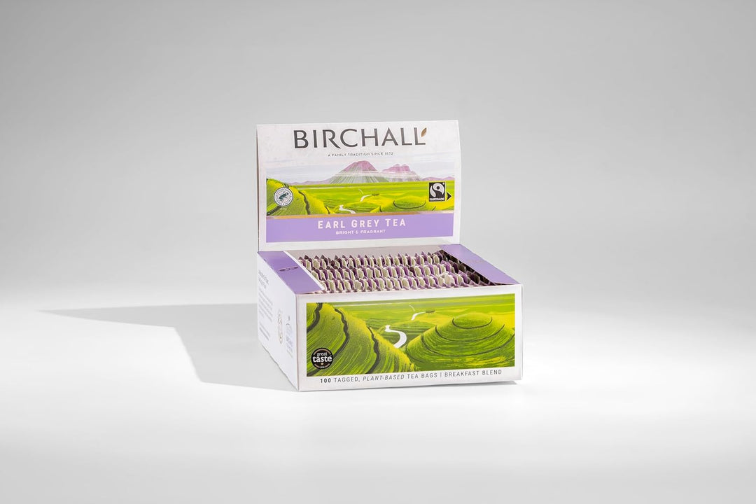 Birchall Earl Grey Tea | Black Tea with Natural Bergamot | 100 Plant-Based Tagged Tea Bags