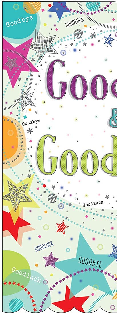 Piccadilly Greetings Goldmark Goodbye and Good Luck Farewell Card | 12 x 9 Inches | Multicolor 2