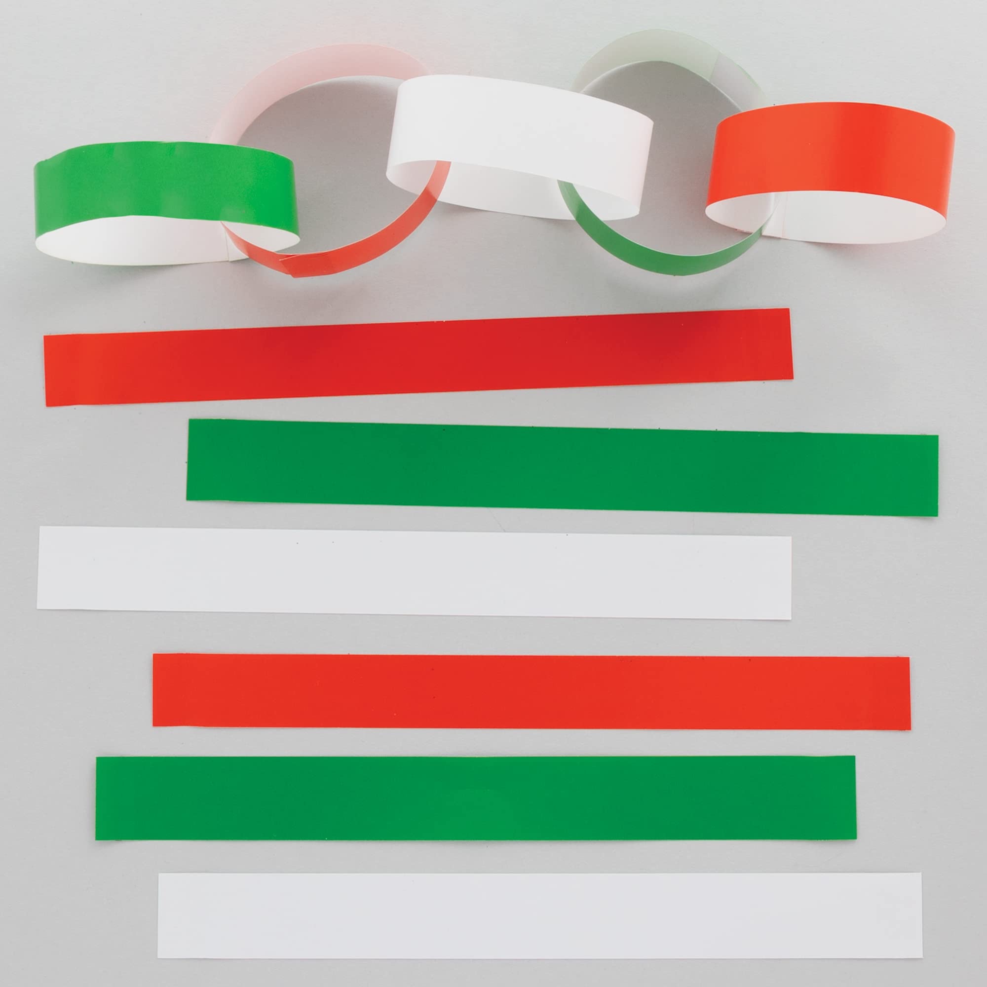 Baker Ross Christmas Paper Chains - 300-Piece Craft Kit in Red, Green, White 4