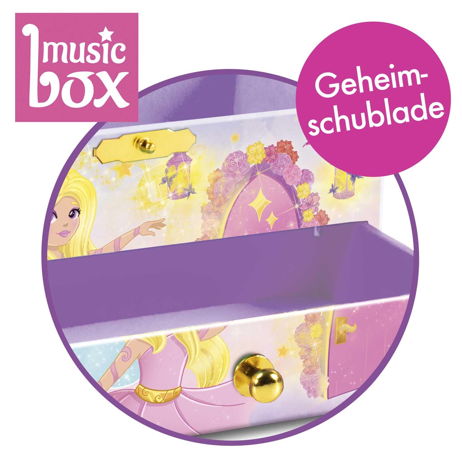 CRAZE Fairy Music Box Jewellery Box for Girls | Lila Color | Mirror & Compartments 3