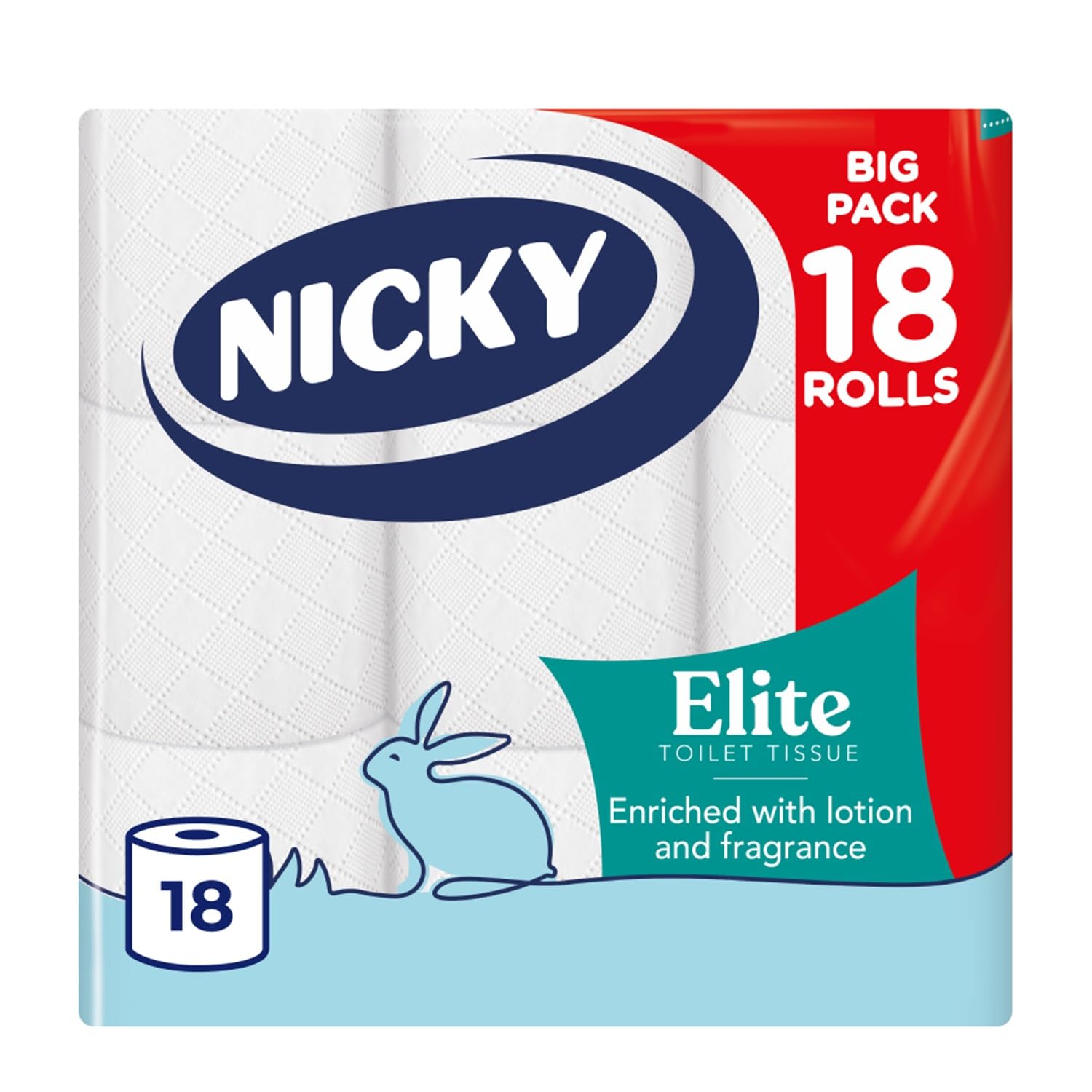 Nicky Elite Scented Toilet Tissue - 3-Ply, Talc Fragrance, 18 Rolls 1