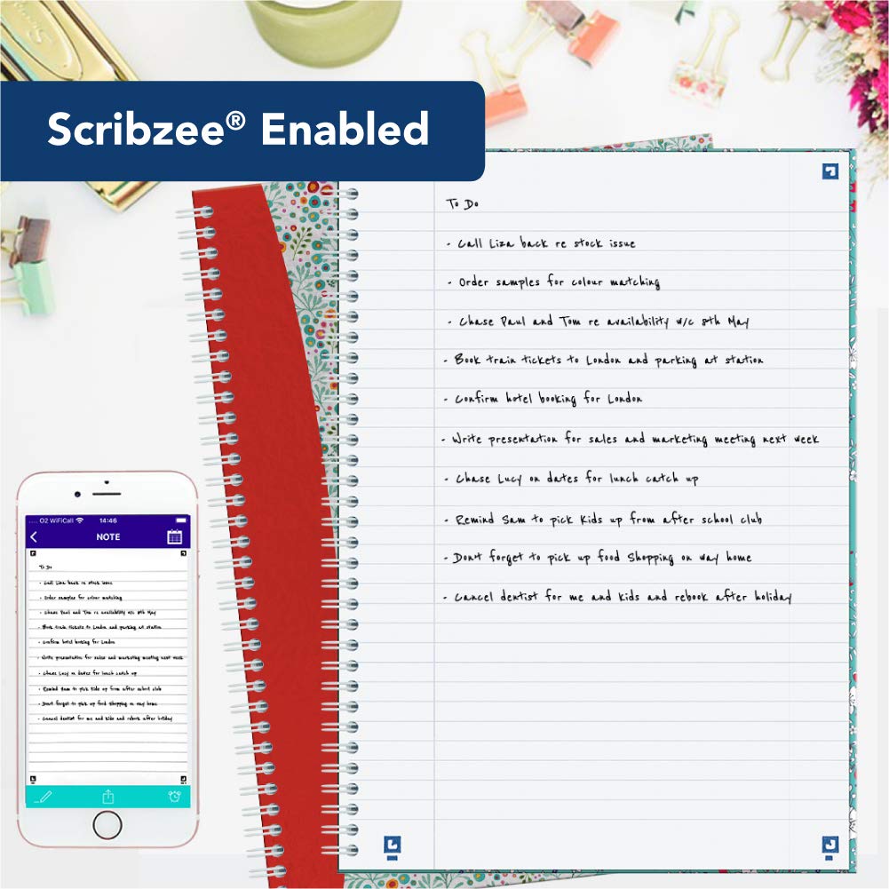 Oxford Bloom A5 Hard Cover Wirebound Notebook - Ruled, 140 Pages, Scribzee Enabled 6