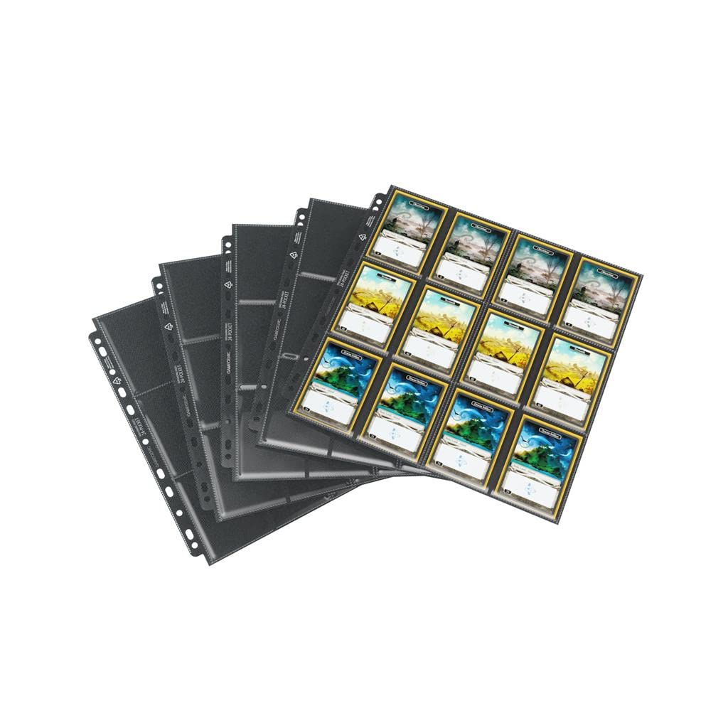 Gamegenic Sideloading 24-Pocket Pages - Black | Fits Standard & Japanese Cards | 10 Count 1
