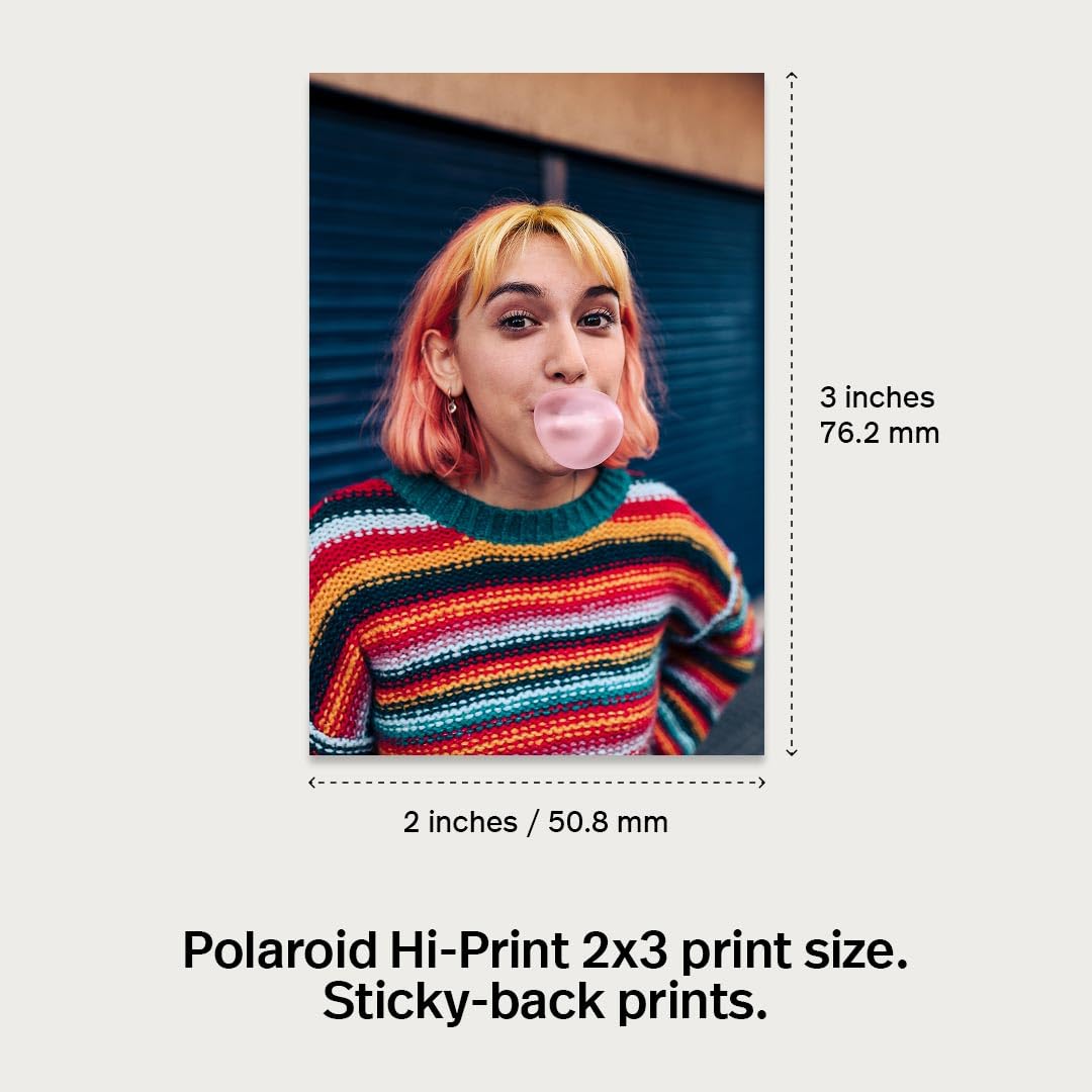 Polaroid Hi·Print 2x3 Photo Paper Cartridges - 20 Sheets, Sticky-Back, Glossy Finish 3