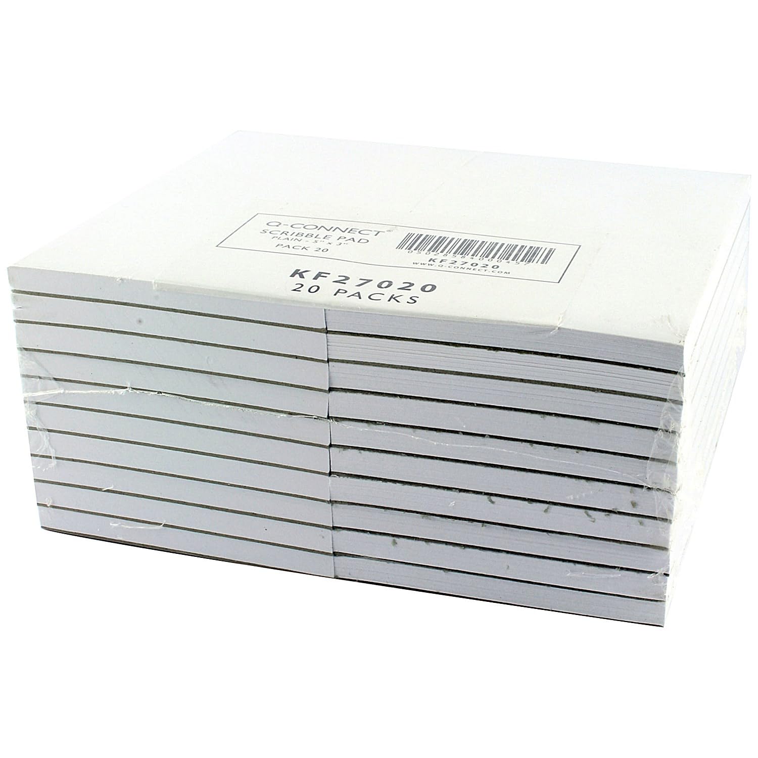 Q-Connect Plain Scribble Pad 127x76mm, 160 Leaf, 70gsm Paper, Pack of 20 2