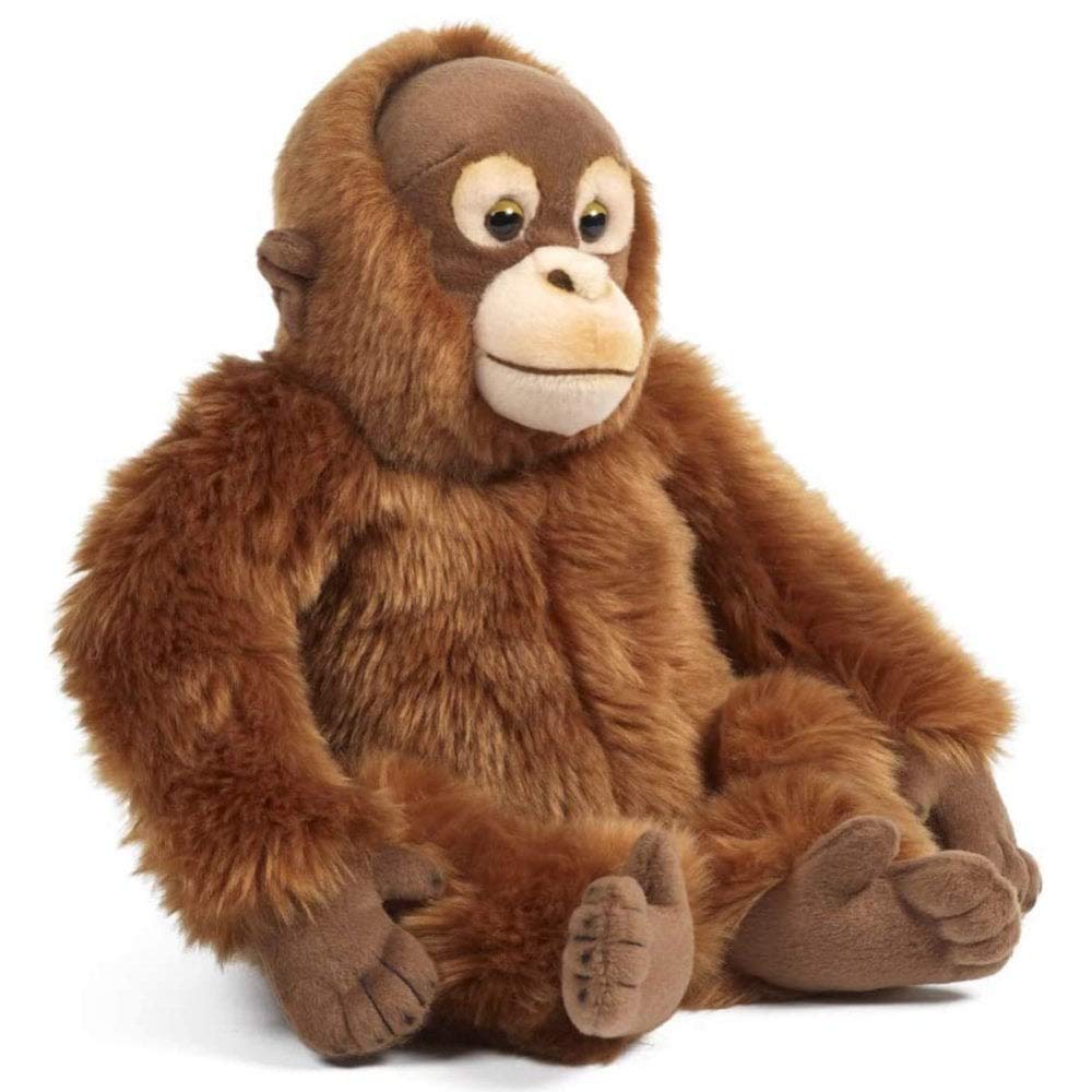 Living Nature Orangutan Plush Toy - Realistic Eco-Friendly Cuddly Monkey, 24cm Brown