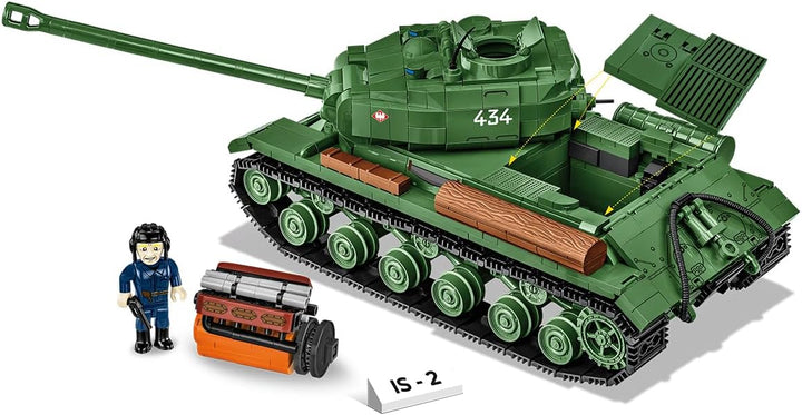 COBI IS-2 Heavy Tank Building Kit - 1051-Piece WWII Tank Model with Removable Engine, Movable Turret, and Historical Markings