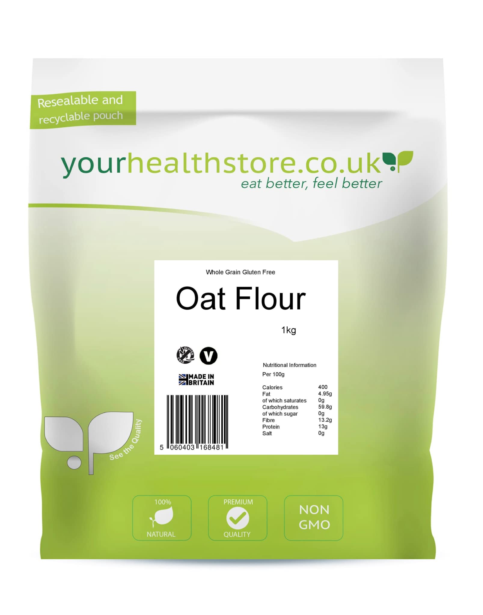 yourhealthstore Premium Gluten Free Oat Flour 1kg - 100% British Oats, Dairy Free, Wheat Free 3