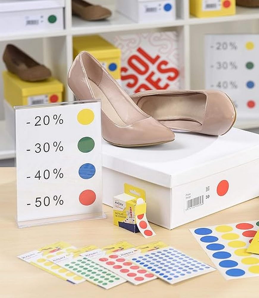 AVERY Colour-Coding Labels - 420 Assorted Colour Self-Adhesive Dots | 8 mm Diameter