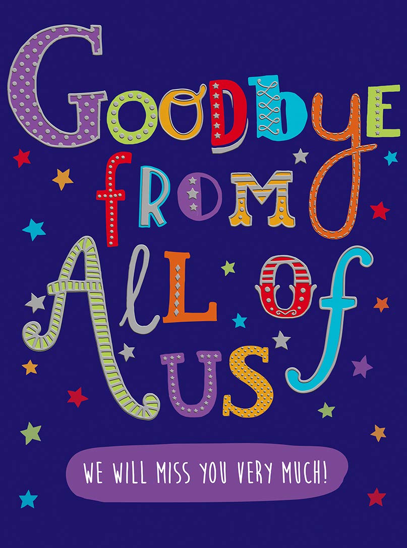 Piccadilly Greetings Big Goodbye from All of Us Greeting Card | 12 x 9 Inches | Navy