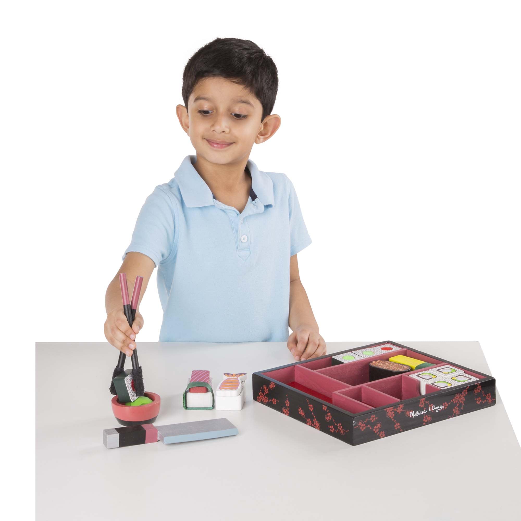 Melissa & Doug Wooden Sushi Slicing Playset - Pretend Play Food Toy for Ages 3+