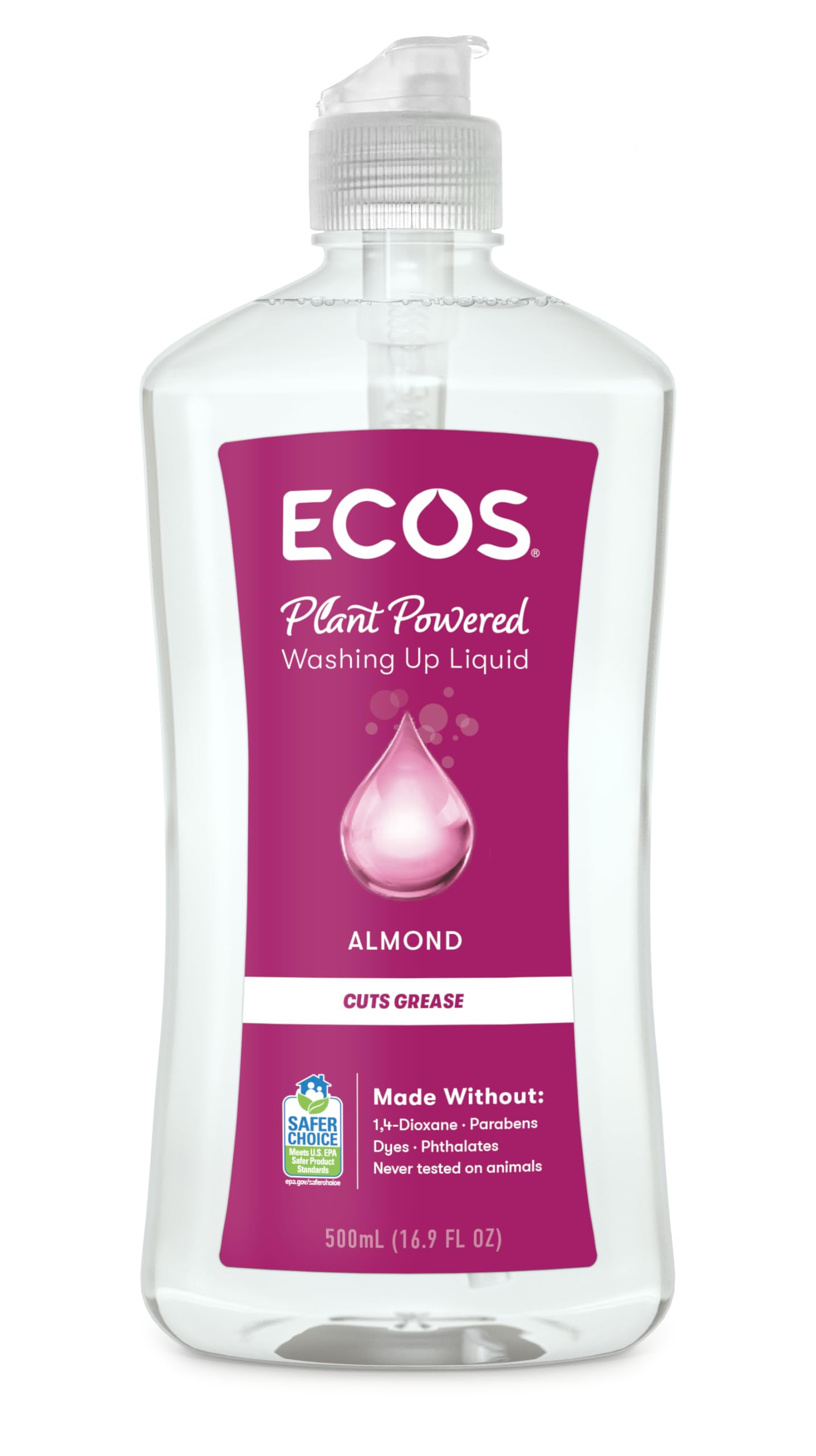 ECOS Washing-Up Liquid - Plant Powered Dish Soap, Almond Scent | 500 ml 1
